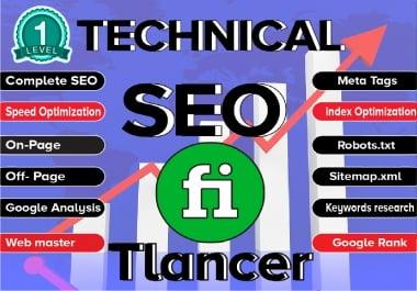 Onsite Onpage complete Technical SEO,  Speed Optimization Google ranking,  keyword research,  meta tags
