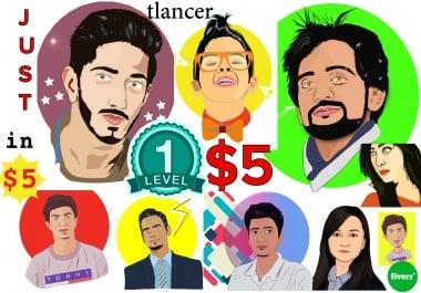 Design cartoon character be a cartoonist vector portrait and caricatures designer