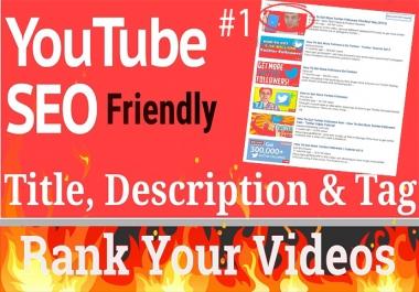 I will rank your youtube videos organically through SEO