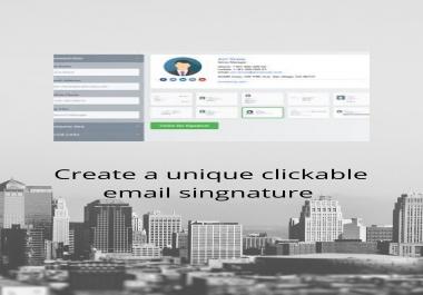 I will create a HTML email signature or clickable professsional signature