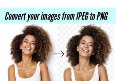 I will convert photos to a PNG file with transparent background