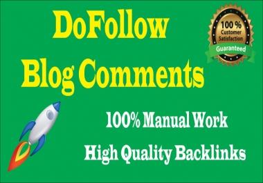 I will create manually 50 Dofollow blog comments backlink with high DA