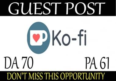 write and publish guest post on ko-fi. com dofollow backlink site