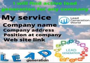 I will find active lead generation for any company
