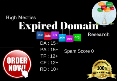 High quality find and active domain research for your specific niche.