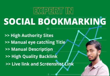 I Will do 25 Manual social Bookmarking in High Authority Site to Promote a website in
