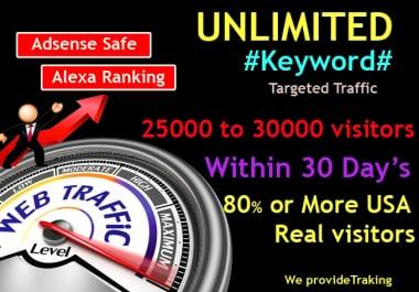 UNLIMITED Human Web Traffic,  Real Organic Google Twitter ect. Traffic