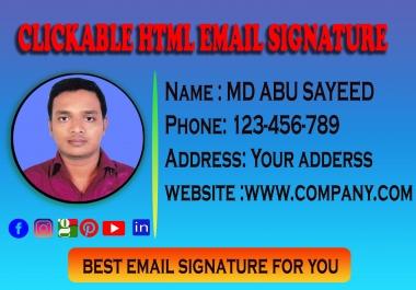 I will Provide you professional clickable HTML email signature