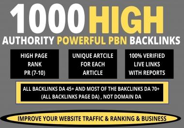 build 1000+ PBN with Permanent Dofollow & High DA50+ PA40+ TF CF & WEB 2.0 Backlink