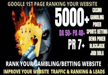 Rank 1st page 5000+pbn casin/ Poker/gamblinng/judi bola related homepage with unique website links