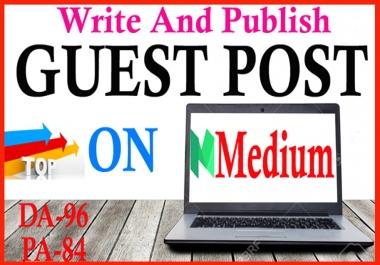 Write And Publish High Quality Guest Post On Medium. Com,  DA96
