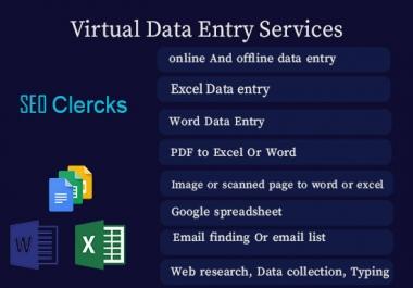 I will do data entry typing work