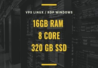 Best Cheap 16GB ram 6 cores VPS/RDP 320 GB SSD