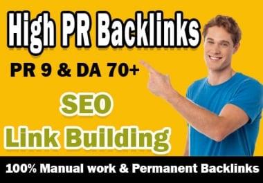 I will create high PR white hat seo backlinks,  link building