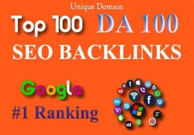 I Will Build 100 Unique Domain SEO Backlinks ON DA100 & PA100 Sites