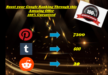 Boost Social Signals with 7k pinterest+600 Tumblr+20 Reddit