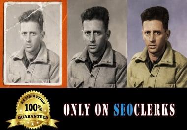 I will restore old photos,  fix,  and colorize