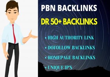 I will provide 3 DR 50 permanent homepage dofollow backlinks