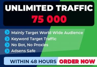 boost 75,000 SEO keyword target website traffic, real visitors