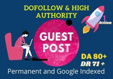 Make Premium 30 Dofollow Guest post on DA 80 for all Niche to Rank Higher