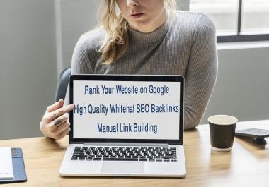 Rank Your Website On Google,  3500 High Quality Whitehat SEO Backlinks Manual Link Building.
