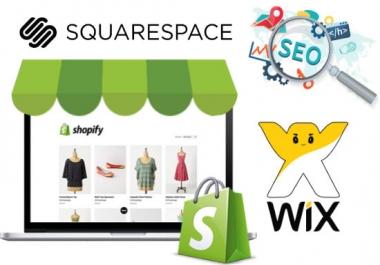 SEO for wix,  squarespace or shopify store to boost google ranking
