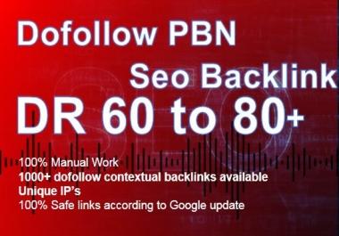 create 20 high authority DR 60 to 80 dofollow seo PBNs backlinks