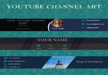I will design professional youtube banner design