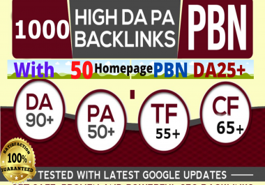 Do 1000+ DA90 AND Homepage 50 PBN links with HIGH DA exclusive Backlink Fast indexing natural way