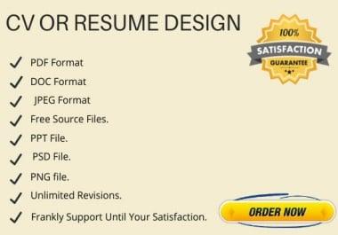 I Will Create a Professional CV and Resume in Couple of Hours