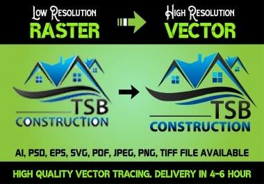 I will Convert Raster Logo,  Image in Vector File High Resolution