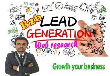 I will provide 30 High-quality,  valid and active leads and web research