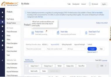 I will add your product posting and product listing on alibaba