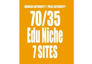 Permanent blogroll 7 sites DA70 EDUCATION CATEGORY