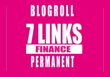 Give you backlinks DA70x7 site FINANCE blogroll permanent
