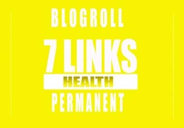 Backlinks DA70x7 Health Site Blogroll permanent