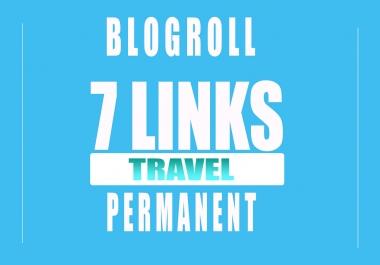 Backlinks DA70x7 TRAVEL SITE Blogroll permanent