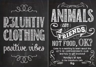 I will design amazing chalkboard menu for you