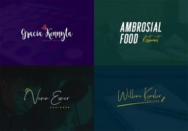 I will create multiple modern and handwritten Signature Logo designs within 6 hours