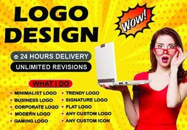 I will design minimalist and modern logo with free vector file