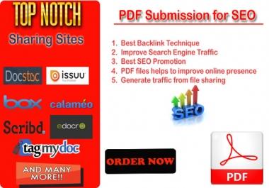 I will do 25 manual PDF submission on document sharing sites