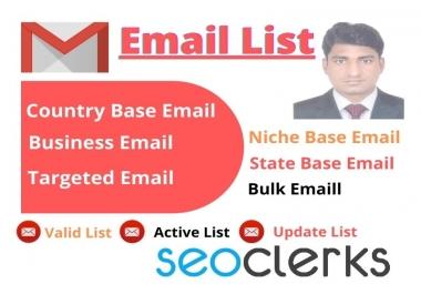 I will provide 2000 USA valid and active targeted email list for business