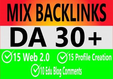 Create 40 High PR1-PR7+ or DA 30+ Highly Authorized Google Dominating BACKLINKS