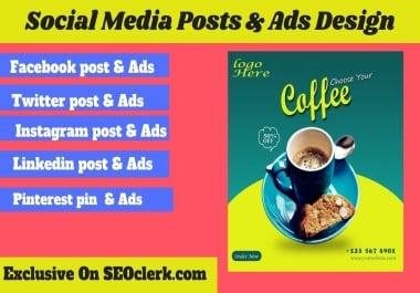 I will design social media posts & ads Facebook ads any web banner