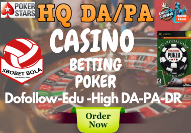 Top Ranking SEO Backlink Package For Gambling,  Sbobet,  Betting,  Poker,  Casino,  Adult Sites too