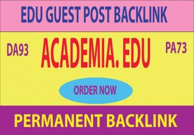 Academia. EDU Guest Post Backlink DA93 PA73
