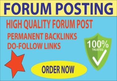 Strong 20 Forums Post On Permanent Backlinks With High DA Sites
