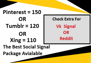 120 Tumblr or 150 pinterest or 110 xing or 50 vk or 5 reddit social signals backlink