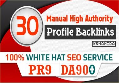 Create 30 High Quality Pr9 DA 90+ Web Profile Backlink For Top Ranking On Google