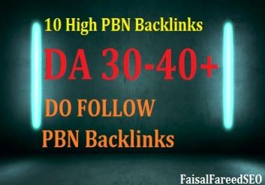 10 high DA 40 to 30+ homepage high quality pbn backlinks